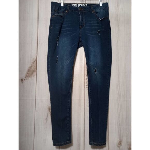 V.I.P Jeans‎ Junior 17 Blue Distressed - Picture 1 of 7